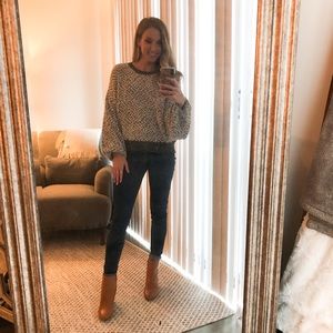 Vintage Havana Black and White Popcorn Sweater